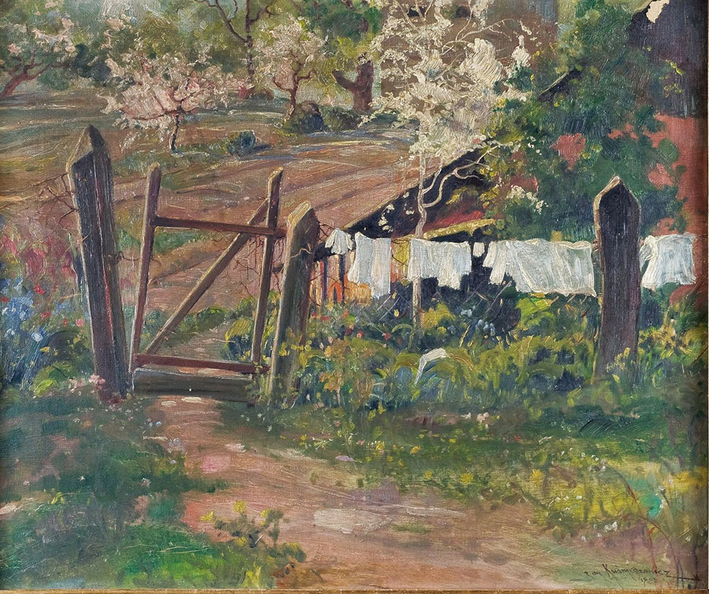 «Сільське подвір’я». 1927. Полотно, олія